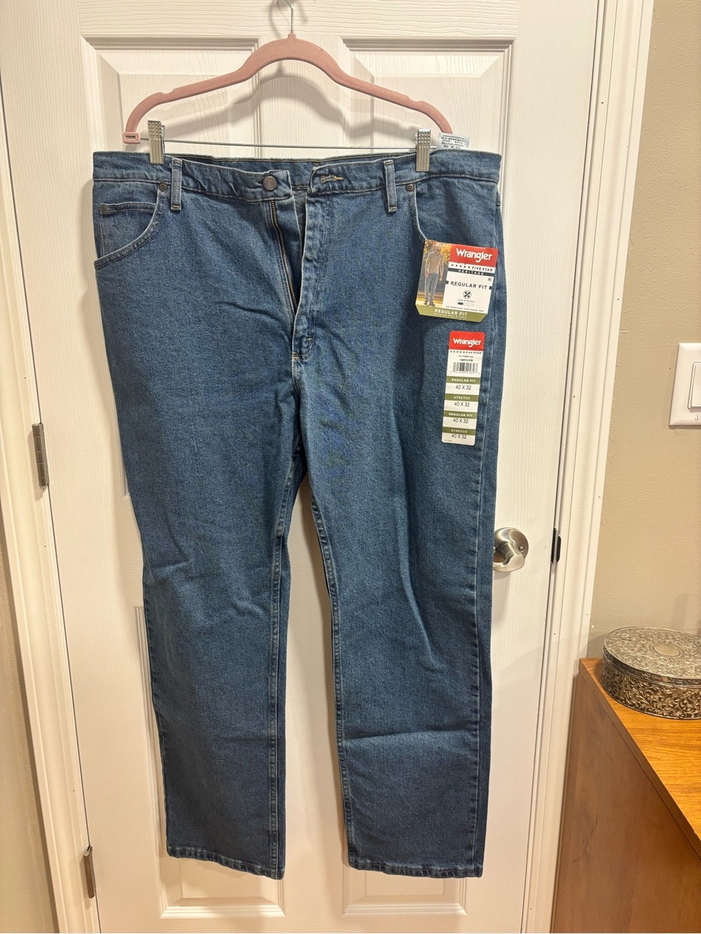 Wrangler Straight-Leg Denim Jeans in Medium Blue